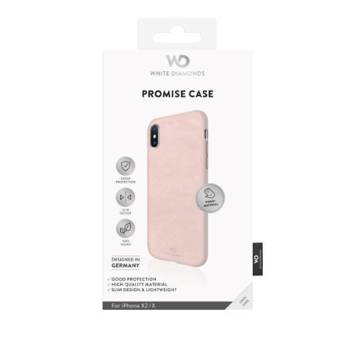 WHITE DIAMONDS APPLE iPHONE XS/X COVER IN SIMIL ALCANTARA ROSA